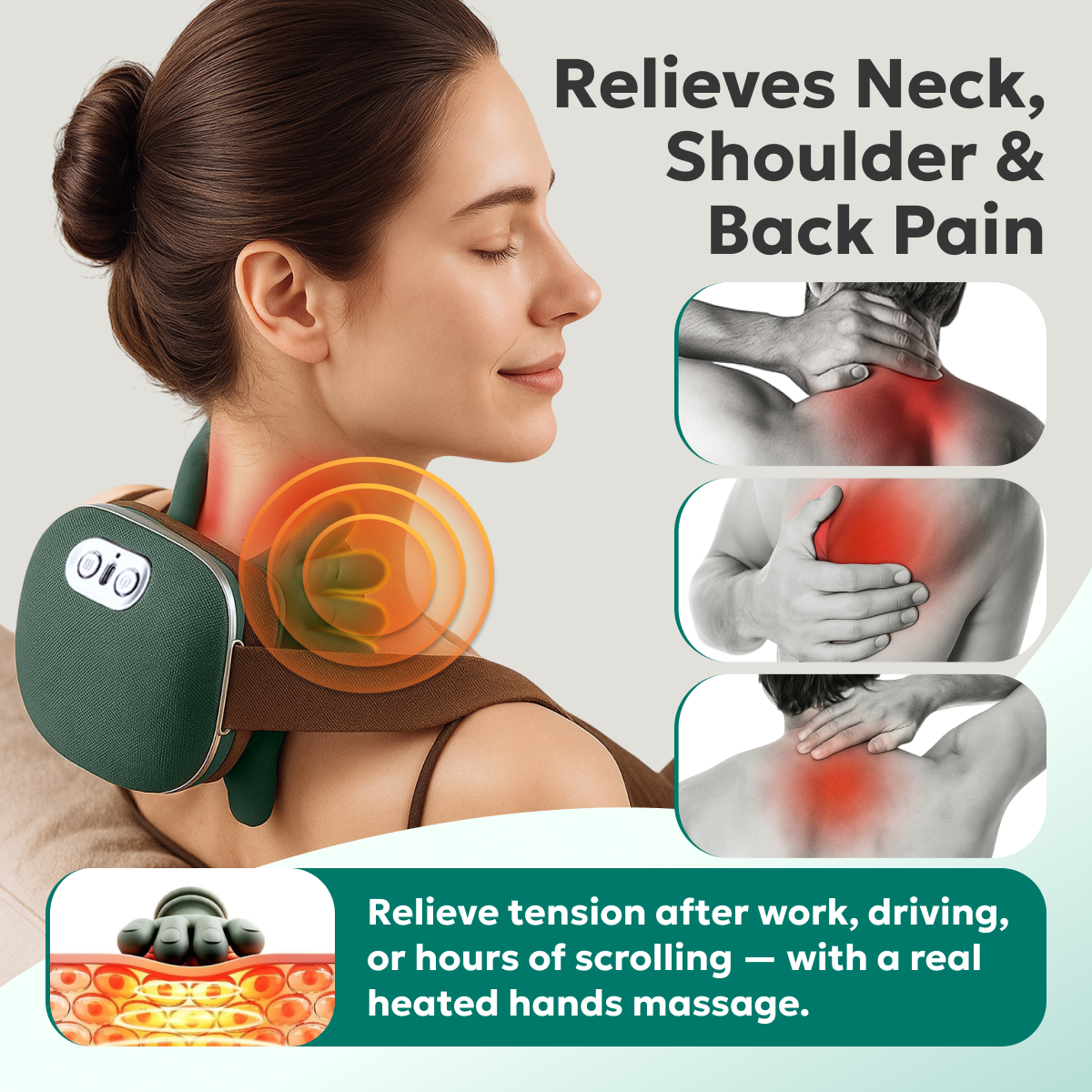 2025 Smart Neck & Shoulder Massager with Heated Hands
